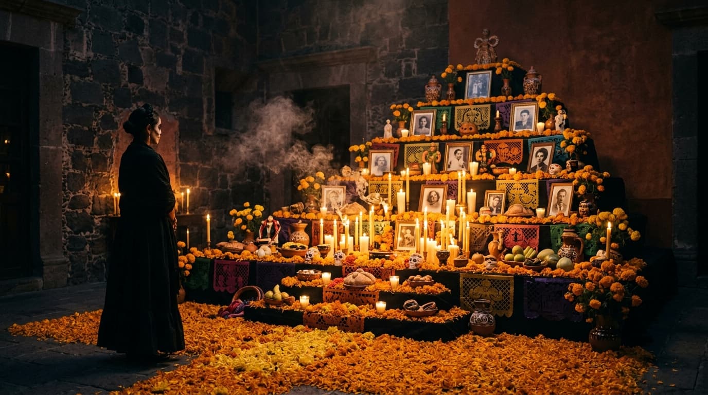 Altar monumental de Día de Muertos